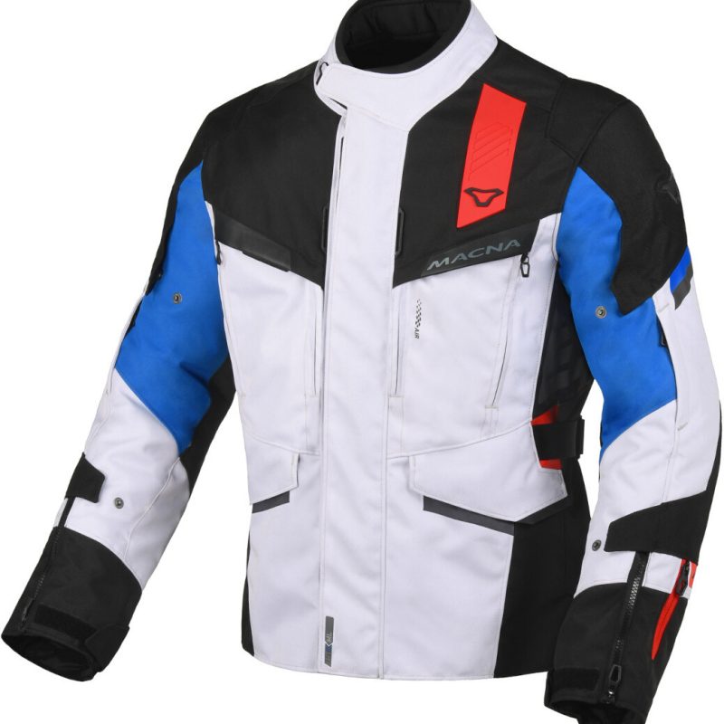 Macna Zastro Moto Jakna Crna/Belo/Plava