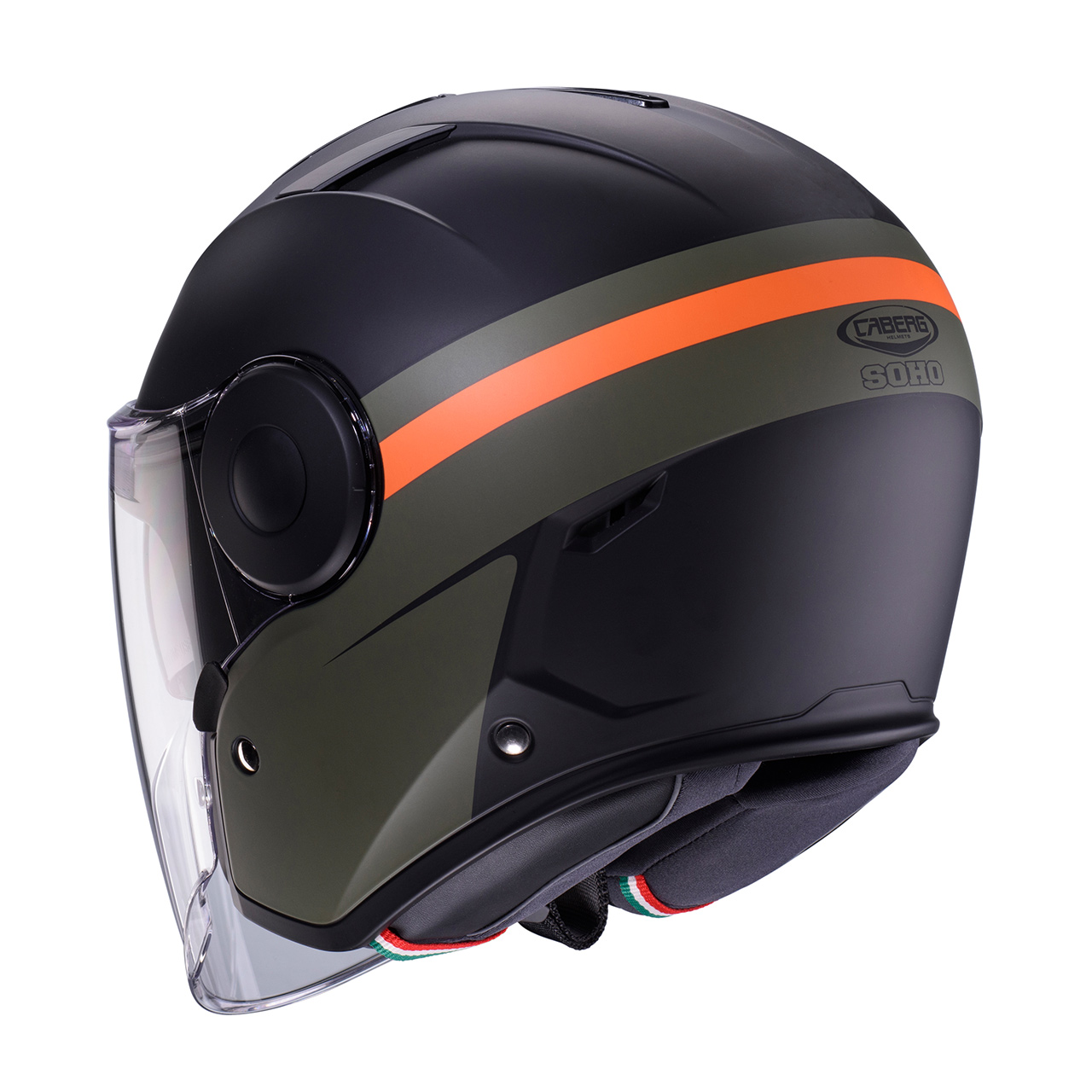 Caberg Soho Zephyr Mat Crna/SMB Zelena/Narandžasta - Slika 3