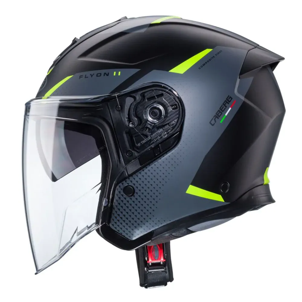 Caberg Flyon II Boss Mat Siva/Fluo Žuta/Crna - Slika 2