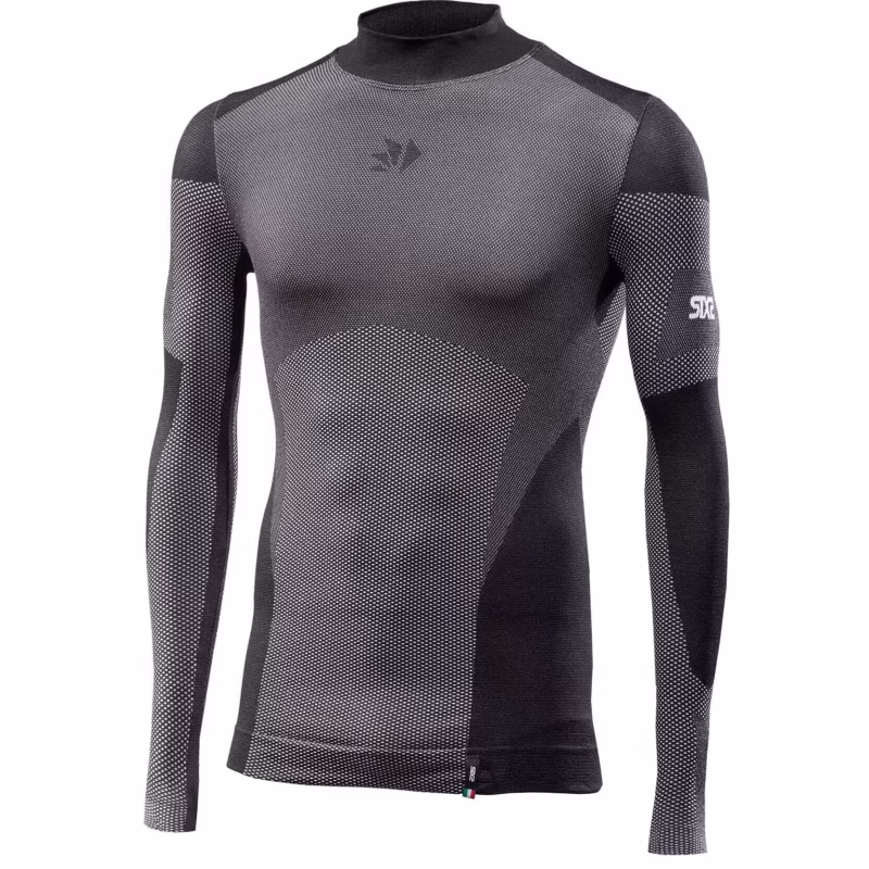SIXS LIGHT BT TS3L V2 SHIRT LONG SLEEVE TURTLENECK BLACK CARBON MAJICA